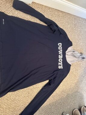 Nike Dri-FIT Hooded Tee - Navy and Gray